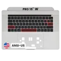 Top Case with Keyboard (ANSI US) For MacBook Pro 15" A1707 (2016-2017) (OEM New) (Silver)