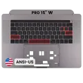 Top Case with Keyboard (ANSI US) For MacBook Pro 15" A1707 (2016-2017) (OEM New) (Space Gray)