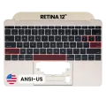 Top Case with Keyboard (ANSI US) and Microphone For MacBook 12" A1534 (2015) (OEM New) (Gold)