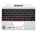 Top Case with Keyboard (ANSI US) and Microphone For MacBook 12" A1534 (2015) (OEM New) (Silver)