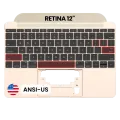 Top Case with Keyboard (ANSI US) and Microphone For MacBook 12" A1534 (2016-2017) (OEM New) (Gold)