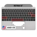 Top Case with Keyboard (ANSI US) and Microphone For MacBook 12" A1534 (2016-2017) (OEM New) (Space Gray)