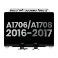 Complete LCD Display Assembly For MacBook Pro 13" A1706 / A1708 (2016-2017) (Used OEM Pull: Grade A) (Silver)