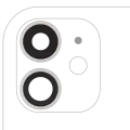 Back Camera Lens With Bracket & Bezel For iPhone 11 (2 Piece Set) (Real Sapphire) (Premium) (White)