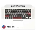 Top Case with Keyboard (ANSI US) For MacBook Pro 15" A1398 (2015) (OEM New) (Silver)
