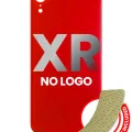 Back Glass With 3M Adhesive For iPhone XR (No Logo / Large Camera Hole) (Red)