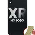 Back Glass With 3M Adhesive For iPhone XR (No Logo / Large Camera Hole) (Black)