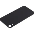 Back Glass With 3M Adhesive For iPhone XR (No Logo / Large Camera Hole) (Black)