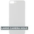 Back Glass With 3M Adhesive For iPhone 8 Plus (No Logo / Large Camera Hole) (Silver)