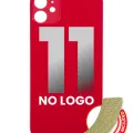 Back Glass With 3M Adhesive For iPhone 11 (No Logo / Large Camera Hole) (Red)