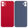 Back Glass With 3M Adhesive For iPhone 11 (No Logo / Large Camera Hole) (Red)