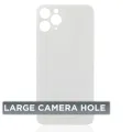 Back Glass With 3M Adhesive For iPhone 11 Pro (No Logo / Large Camera Hole) (Silver)