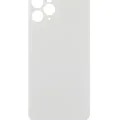 Back Glass With 3M Adhesive For iPhone 11 Pro (No Logo / Large Camera Hole) (Silver)