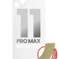 Back Glass With 3M Adhesive For iPhone 11 Pro Max (No Logo) (Large Camera Hole) (Silver)