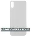 Back Glass With 3M Adhesive For iPhone X (No Logo / Large Camera Hole) (Silver)