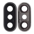 Back Camera Lens With Bracket & Bezel For iPhone X (Aftermarket Plus) (Silver) (10 Pack)