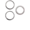 Back Camera Bezel Ring Only For iPhone 12 Pro (Silver) (3 Piece Set)