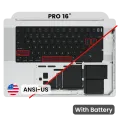 Top Case with Battery and Keyboard (ANSI US) For MacBook Pro 16" A2485 (2021) (Used OEM Pull: Grade A) (Silver)