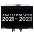 Complete LCD Display Assembly For MacBook Pro 16" A2485 (2021) Pro / Max / A2780 (2023) / A2991 (2023) (Used OEM Pull: Grade B) (Silver)