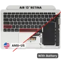 Top Case with Battery and Keyboard (ANSI US) For MacBook Air 13" A2337 (2020) (Silver)