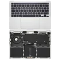 Top Case with Battery and Keyboard (ANSI US) For MacBook Pro 13" A2338 (2020) (M1) (Silver)
