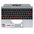 Top Case with Keyboard (ANSI US) and Microphone For MacBook 12" A1534 (2015) (Used OEM Pull: Grade A) (Space Gray)