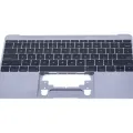 Top Case with Keyboard (ANSI US) and Microphone For MacBook 12" A1534 (2015) (Used OEM Pull: Grade A) (Space Gray)