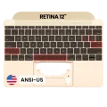 Top Case with Keyboard (ANSI US) and Microphone For MacBook 12" A1534 (2016-2017) (Used OEM Pull: Grade A) (Gold)
