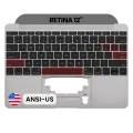 Top Case with Keyboard (ANSI US) and Microphone For MacBook 12" A1534 (2016-2017) (Used OEM Pull: Grade A) (Space Gray)