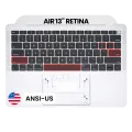 Top Case with Keyboard (ANSI US) For MacBook Air 13" A1932 (2018-2019) (Used OEM Pull: Grade A) (Silver)