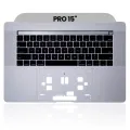 Top Case with Keyboard (ANSI US) For MacBook Pro 15" A1990 (2018-2019) (Used OEM Pull: Grade A) (Silver)