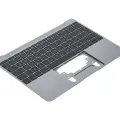 Top Case with Keyboard (ISO UK) and Microphone For MacBook 12" A1534 (2016-2017) (OEM New) (Space Gray)