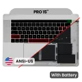 Top Case with Battery and Keyboard (ANSI US) For MacBook Pro 15" A1707 (2016-2017) (Used OEM Pull: Grade B/C) (Space Gray)