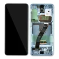OLED Assembly With Frame For Samsung Galaxy S20 5G (Non-Verizon 5G UW Frame) (Aftermarket Plus) (Cloud Blue)