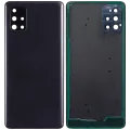 Back Cover Glass With Camera Lens For Samsung Galaxy A71 (A715 / 2020) (Aftermarket Plus) ( Prism Crush Black)