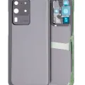 Back Cover Glass With Camera Lens For Samsung Galaxy S20 Ultra 5G (No Logo) (Aftermarket Plus) (Cosmic Gray)
