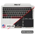 Top Case with Battery and Keyboard (ANSI US) For MacBook Pro 13" A2159 (2019) (Used OEM Pull: Grade A) (Silver)