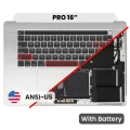 Top Case with Battery and Keyboard (ANSI US) For MacBook Pro 16" A2141 (2019) (Used OEM Pull: Grade B/C) (Silver)