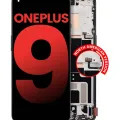 Дисплейний модуль (OLED) з рамкою для OnePlus 9 (US Version) (Aftermarket Plus) (Astral Black)
