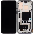 Дисплейний модуль (OLED) з рамкою для OnePlus 9 (US Version) (Aftermarket Plus) (Astral Black)