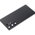 Back Cover Glass With Camera Lens For Samsung Galaxy S22 Ultra 5G (No Logo) (Aftermarket Plus) (Phantom Black)