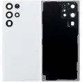 Back Cover Glass With Camera Lens For Samsung Galaxy S22 Ultra 5G (No Logo) (Aftermarket Plus) (White)