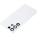Back Cover Glass With Camera Lens For Samsung Galaxy S22 Ultra 5G (No Logo) (Aftermarket Plus) (White)