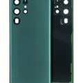 Back Cover Glass With Camera Lens For Samsung Galaxy S22 Ultra 5G (No Logo) (Aftermarket Plus) (Green)