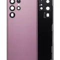 Back Cover Glass With Camera Lens For Samsung Galaxy S22 Ultra 5G (No Logo) (Aftermarket Plus) (Burgundy)