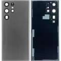 Back Cover Glass With Camera Lens For Samsung Galaxy S22 Ultra 5G (No Logo) (Aftermarket Plus) (Graphite)