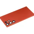 Back Cover Glass With Camera Lens For Samsung Galaxy S22 Ultra 5G (No Logo) (Aftermarket Plus) (Red)