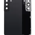 Back Cover Glass With Camera Lens For Samsung Galaxy S22 5G (No Logo) (Aftermarket Plus) (Phantom Black)