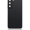 Back Cover Glass With Camera Lens For Samsung Galaxy S22 5G (No Logo) (Aftermarket Plus) (Phantom Black)