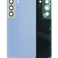 Back Cover Glass With Camera Lens For Samsung Galaxy S22 5G (No Logo) (Aftermarket Plus) (Sky Blue)